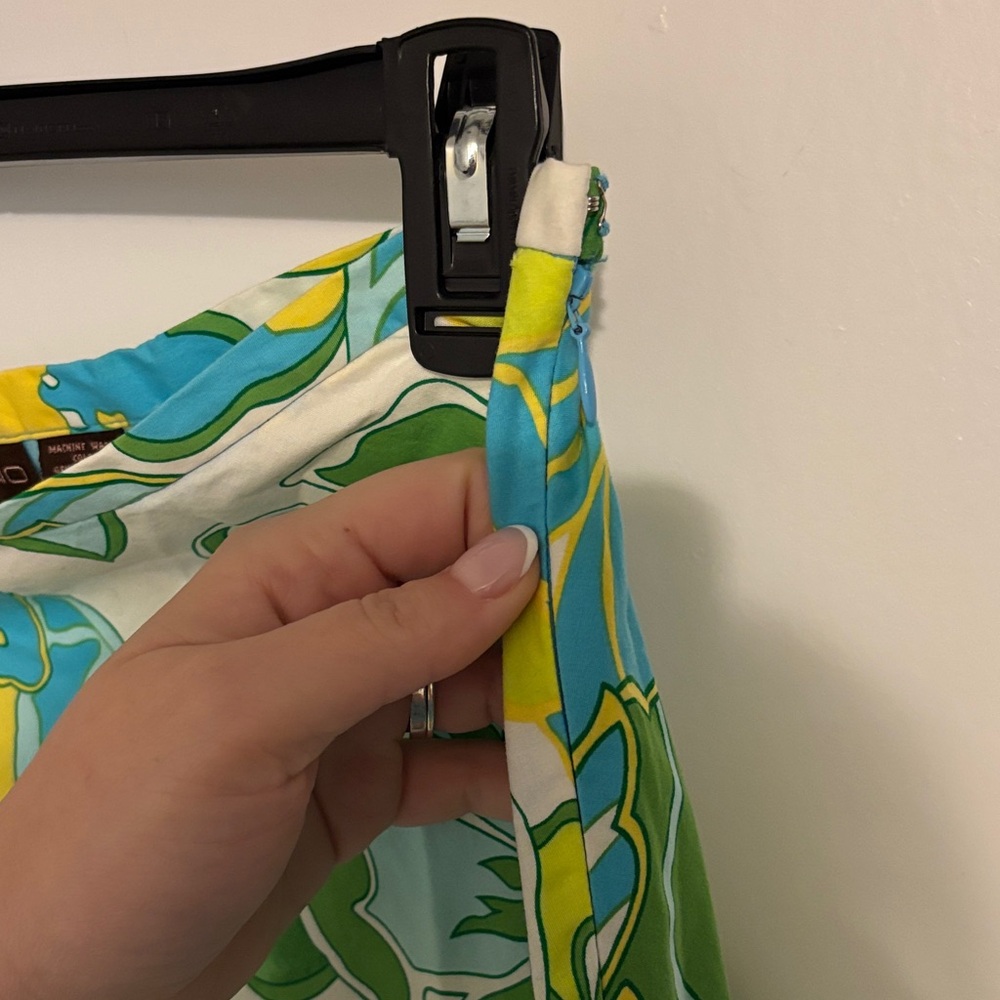 Bandolino Floral A-Line Skirt - Blue, Green, Yellow - Picture 3 of 3